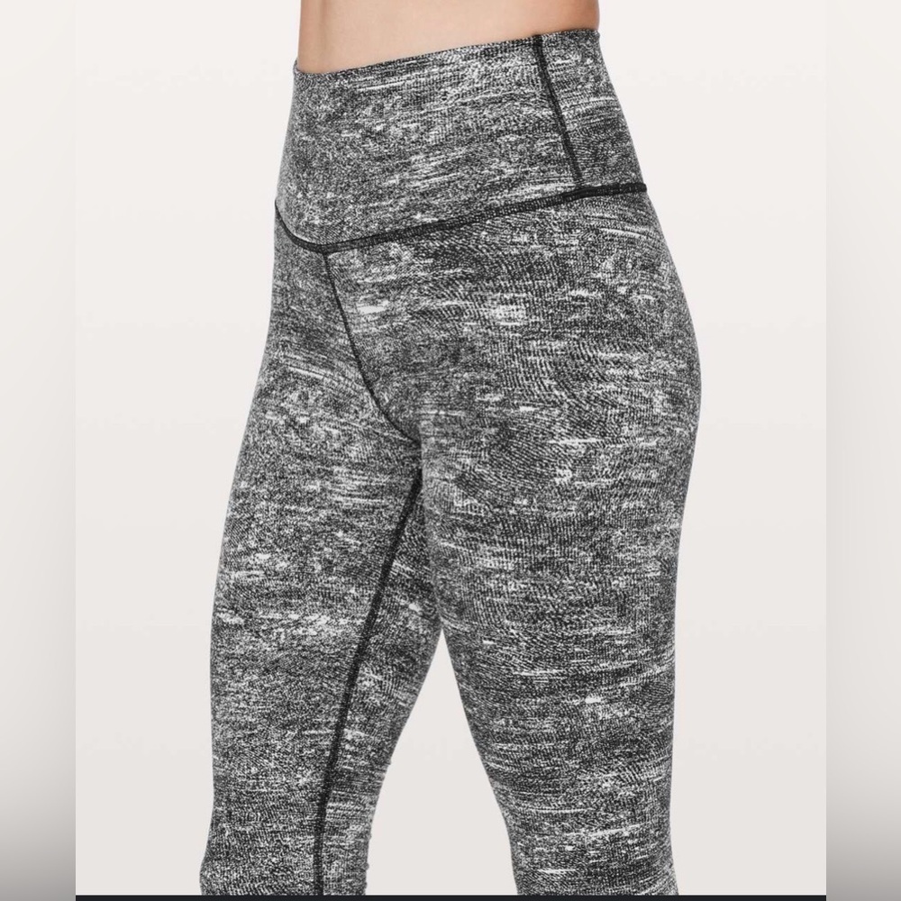 Lululemon Wunder Under Hi-Rise 1/2 Tight (or Crop) in the "Air Time White Black"